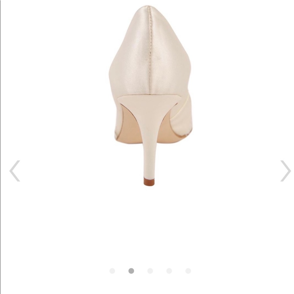 Something Bleu Crimson Ivory Satin Pumps - Picture 4 of 11